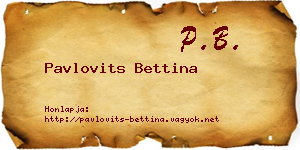 Pavlovits Bettina névjegykártya
