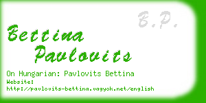 bettina pavlovits business card